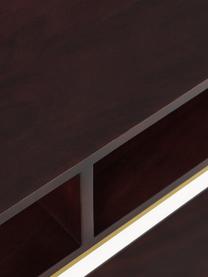 Wandtafel Lyle van mangohout, Frame: gepoedercoat metaal, Donker mangohout, goudkleurig, B 105 x H 89 cm