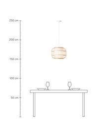Lampa wisząca z drewna bambusowego Bones, Brązowy, biały, Ø 40 x W 30 cm