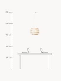 Lampada a sospensione in bambù Bones, Paralume: bambù, Baldacchino: metallo rivestito, Marrone, bianco, Ø 40 x Alt. 30 cm