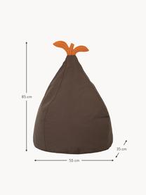 Sitzsack Pear Bean aus Bio-Baumwolle, Bezug: 100 % Bio-Baumwolle, GOTS, Taupe, Orange, B 55 x H 85 cm