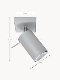 Nastavitelné stropní nebo nástěnné bodové svítidlo Etna, Šedá, Š 8 cm, H 15 cm