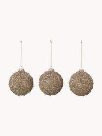 Set 3 palline di Natale dorate Glitter, Dorato, Ø 8 cm