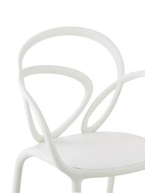 Sedia con braccioli Loop 2 pz, Polipropilene, Bianco, Larg. 52 x Prof. 56 cm