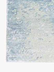Handgewebter Viskose-Teppich Silk Shadows, 75 % Viskose, 25 % neuseeländische Wolle, Grüntöne, Blautöne, Lila, B 60 x L 90 cm (Größe XS)