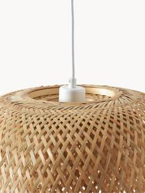 Design Pendelleuchte Eden aus Bambus, Lampenschirm: Bambus, Baldachin: Metall, Beige, Ø 45 x H 21 cm
