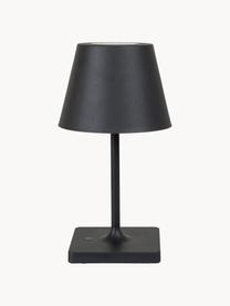Prenosná vonkajšia stolová LED lampa Dean, Plast s kovovým potiahnutím, Čierna, Ø 13 x V 28 cm
