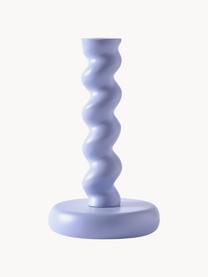 Handgefertigter Metall-Kerzenhalter Twister, Metall, beschichtet, Hellblau, Ø 14 x H 24 cm