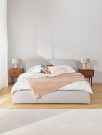 Letto imbottito con contenitore Cloud, Rivestimento: tessuto finemente struttu, Tessuto grigio chiaro, Larg. 160 x Lung. 200 cm