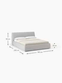 Letto imbottito con contenitore Cloud, Rivestimento: tessuto finemente struttu, Tessuto grigio chiaro, Larg. 160 x Lung. 200 cm