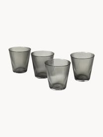 Ručne fúkané poháre na vodu z dymového skla Grand Cru, 4 ks, Sklo bez olova, Sivá, priehľadná, Ø 9 x V 10 cm, 260 ml