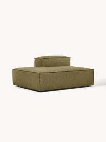 Modulo Chaise-longue Lennon, Rivestimento: 100% poliestere Con 115.0, Struttura: legno di pino massiccio, , Piedini: plastica, Tessuto verde oliva, Larg. 150 x Prof. 119 cm, schienale a destra