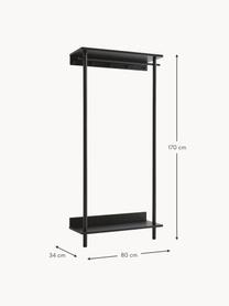 Garderobe Denver aus Eichenholz, Eichenholz, geölt, Schwarz, B 80 x H 170 cm