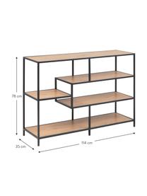 Regal Seaford, Einlegeböden: Mitteldichte Holzfaserpla, Gestell: Metall, pulverbeschichtet, Holzoptik, Schwarz, B 114 x H 78 cm