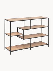 Estantería Seaford, Estantes: tablero de fibras de dens, Estructura: metal con pintura en polv, Look madera, negro, An 114 x Al 78 cm