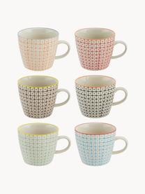 Tasses maison de campagne Carla, 6 élém., Grès cérame, Multicolore, Ø 10 x haut. 8 cm, 300 ml