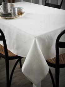 Tovaglia in lino bianco Heddie, 100% lino, Bianco, Per 4-6 persone (Larg.145 x Lung. 200 cm)