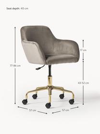Zamatová kancelárska stolička Lucie, Zamatová sivobéžová, odtiene zlatej, Š 57 x H 57 cm