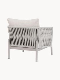 Fotel ogrodowy Florencia, Tapicerka: 100% polipropylen, Stelaż: aluminium malowane proszk, Jasnobeżowa tkanina, jasny szary, S 80 x G 85 cm
