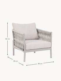 Garten-Armlehnsessel Florencia, Gestell: Aluminium, pulverbeschich, Webstoff Hellbeige, Hellgrau, B 80 x T 85 cm