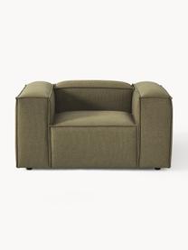 Fauteuil Lennon, Bekleding: 100% polyester Met 15.000, Frame: massief grenenhout, multi, Poten: kunststof Dit product is , Geweven stof olijfgroen, B 130 x H 101 cm