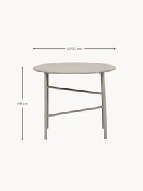 Mesa auxiliar para exterior de metal Vitus, Metal recubierto, Beige claro, Ø 50 x Al 40 cm