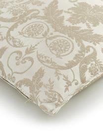 Schimmernde Kissenhülle Astoria mit Ornament-Stickerei, 75% Polyester, 25% Baumwolle, Beige, B 50 x L 50 cm