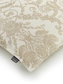 Schimmernde Kissenhülle Astoria mit Ornament-Stickerei, 75% Polyester, 25% Baumwolle, Beige, B 50 x L 50 cm