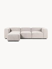 Modulares Sofa Lena (4-Sitzer) mit Hocker, Bezug: Webstoff (88% Polyester, , Gestell: Kiefernholz, Schichtholz,, Webstoff Off White, B 284 x T 181 cm