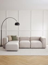 Modulares Sofa Lena (4-Sitzer) mit Hocker, Bezug: Webstoff (88% Polyester, , Gestell: Kiefernholz, Schichtholz,, Füße: Kunststoff, Webstoff Cremeweiß, B 284 x T 181 cm