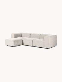 Modulares Sofa Lena (4-Sitzer) mit Hocker, Bezug: Webstoff (88% Polyester, , Gestell: Kiefernholz, Schichtholz,, Webstoff Cremeweiss, B 284 x T 181 cm