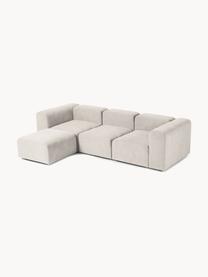 Modulares Sofa Lena (4-Sitzer) mit Hocker, Bezug: Webstoff (88% Polyester, , Gestell: Kiefernholz, Schichtholz,, Webstoff Cremeweiss, B 284 x T 181 cm