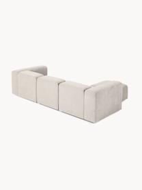 Modulares Sofa Lena (4-Sitzer) mit Hocker, Bezug: Webstoff (88% Polyester, , Gestell: Kiefernholz, Schichtholz,, Füße: Kunststoff, Webstoff Cremeweiß, B 284 x T 181 cm