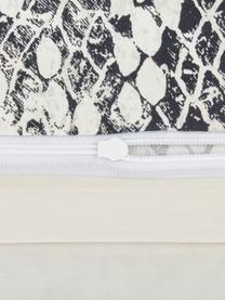 Katoensatijnen dekbedovertrek Doutzen, Zandkleurig, antraciet, 140 x 220 cm