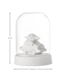 Objeto luminoso Auba, funciona a pilas, Porcelana, vidrio, Blanco, transparente, Ø 9 x Al 12 cm