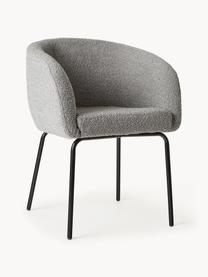 Chaises rembourrées en tissu bouclé Alani, 2 pièces, Bouclé gris, larg. 58 x haut. 78 cm