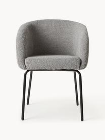 Buklé stoličky s opierkami Alani, 2 ks, Buklé sivá, Š 58 x V 78 cm