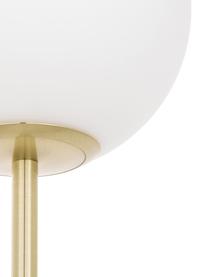 Lampadaire avec pied en marbre Cory, Blanc, laiton