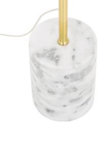 Lampa podłogowa z marmurową podstawą Cory, Stelaż: metal mosiądzowany, Biały, mosiądz, Ø 25 x W 160 cm