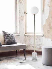 Lampadaire avec pied en marbre Cory, Blanc, laiton