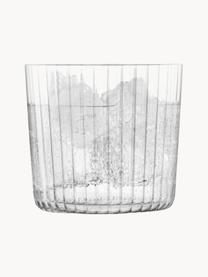Ručne fúkané poháre na vodu s drážkovanou štruktúrou Gio, 4 ks, Sklo, Priehľadná, Ø 8 x V 7 cm, 310 ml