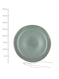 Assiette plate grès émaillé Neboa, 4 pièces, Grès cérame, Gris, bleu, Ø 27 x haut. 3 cm