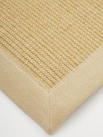 Handgemaakt sisal vloerkleed Nala, Bovenzijde: 100% sisal, Rand: 100% katoen, Onderzijde: 100% polyester, Beige, B 160 x L 230 cm (maat M)