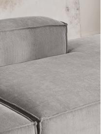 Modulaire XL chaise longue Lennon van corduroy, Bekleding: corduroy (92% polyester, , Frame: massief grenenhout, multi, Poten: kunststof De poten bevind, Corduroy grijs, B 357 x D 119 cm, armleuning links