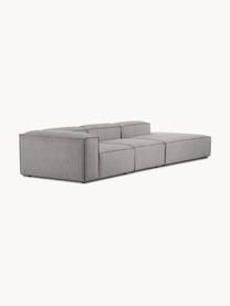 Chaise longue XL componibile in velluto a coste Lennon, Rivestimento: velluto a coste (92% poli, Struttura: legno di pino massiccio, , Piedini: plastica I piedini si tro, Velluto a coste grigio, Larg. 357 x Prof. 119 cm, schienale a sinistra