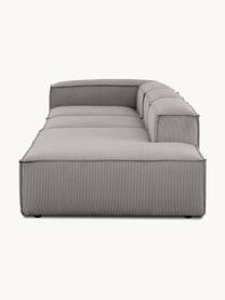 Modulaire XL chaise longue Lennon van corduroy, Bekleding: corduroy (92% polyester, , Frame: massief grenenhout, multi, Poten: kunststof De poten bevind, Corduroy grijs, B 357 x D 119 cm, armleuning links