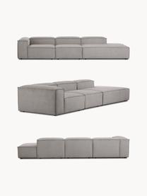 Modulaire XL chaise longue Lennon van corduroy, Bekleding: corduroy (92% polyester, , Frame: massief grenenhout, multi, Poten: kunststof De poten bevind, Corduroy grijs, B 357 x D 119 cm, armleuning links