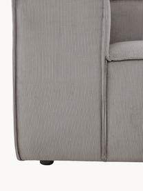 Modulaire XL chaise longue Lennon van corduroy, Bekleding: corduroy (92% polyester, , Frame: massief grenenhout, multi, Poten: kunststof De poten bevind, Corduroy grijs, B 357 x D 119 cm, armleuning links