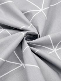 Housse de couette réversible en coton renforcé Marla, Gris, blanc, larg. 240 x long. 220 cm