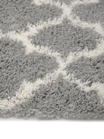 Tapis de couloir moelleux à poils longs Mona, Gris, blanc crème, larg. 80 x long. 250 cm