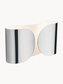 Design wandlamp Foglio, Gecoat staal, Zilverkleurig, B 38 x D 21 cm
